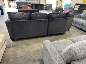 Dark Gray Cuddler Sectional w/Storage Ottoman