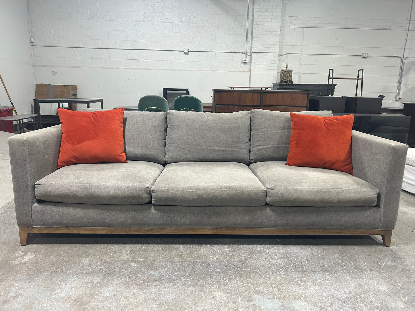 Crate & Barrel Sky Grey 96” Taraval Sofa