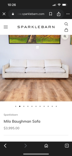 Milo Baughman White MCM Sofa