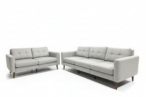 Burrow Light Gray MCM Nomad Sofa & Loveseat Set