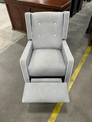 Tufted Light Gray Fabric Glider Chair