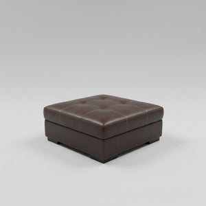Espresso Leather Ottoman