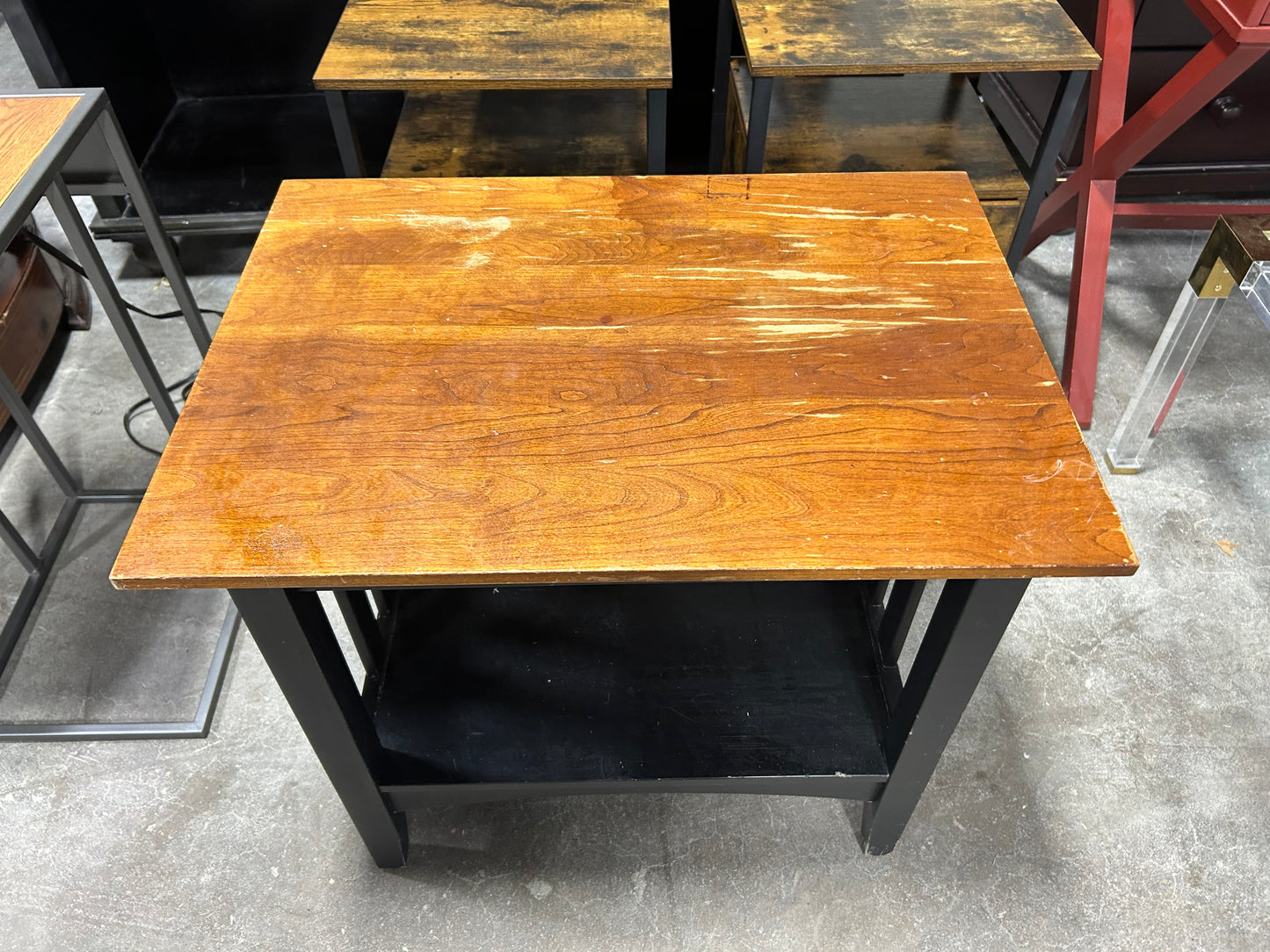 Brown/Black Wooden End Table