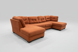 Ashley Burnt Orange Dual Chaise Sleeper Sectional