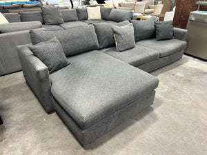 Bassett Dark Gray Allure Track Arm Chaise Sectional