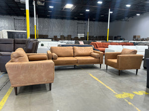 Ashley Tan Microsuede 3-Pc Sofa/Loveseat/Chair Set