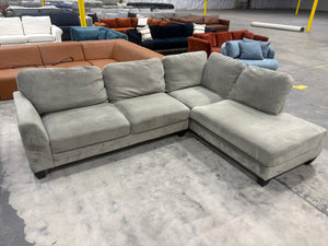 PLUSH 2-Pc Light Gray Chaise Sectional