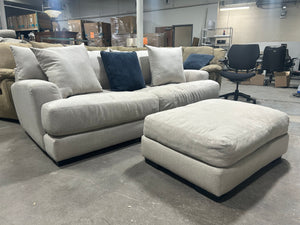 Contemporary Light Gray Oversize Sofa w/Ottoman