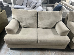 2-Pc Beige Chenille Sofa & Chair Set