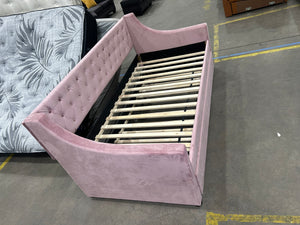 Mauve Velvet MCM Trundle Bed