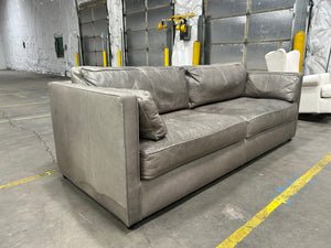 Room & Board 90'' Full-Grain Leather Sofa (Slate)
