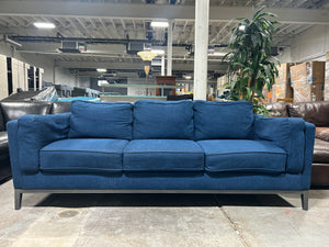 90'' Blue MCM Sofa