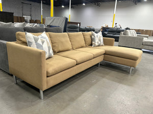 Room & Board 2-Pc Tan Chaise Sectional (by American Leather)