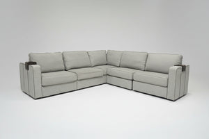 Gray LoveSac Sactional w/Storage Ottoman (5 Seat/8 Side)