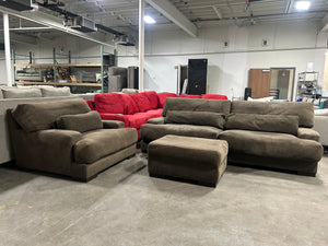 Z Gallerie MAMMOTH 3-Pc Brown Sofa & Chair Set w/Ottoman