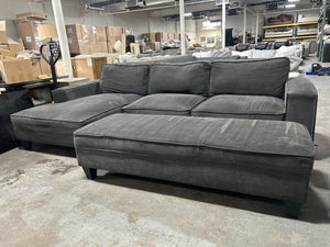 Dark Gray Chaise Sectional w/Storage Ottoman