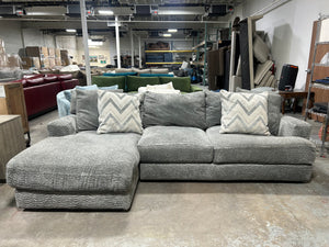 ULTRA PLUSH 2-Pc Light Gray Chaise Sectional
