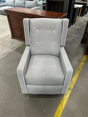 Tufted Light Gray Fabric Glider Chair