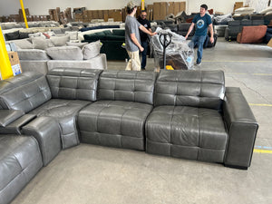Aiden & Ivy 6-Piece Leather Power Reclining Sectional