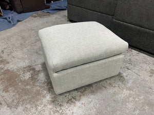 Gray Basketweave Ottoman