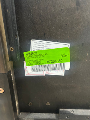 Distressed Dark Brown Queen Bed Frame