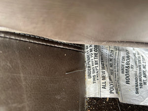 Room & Board 90'' Full-Grain Leather Sofa (Slate)