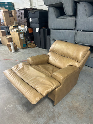 Flexsteel Tan Leather Power Recliner Chair