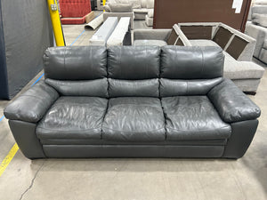 Dark Gray Leather Sofa & Loveseat Set