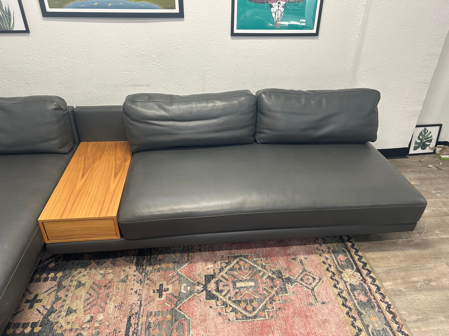 Rove Concepts Dark Gray Leather Dresden Sectional