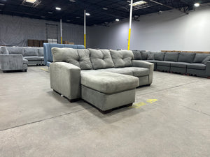 Grey Sectional with Adjustable Chaise