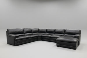 Scandinavian Designs Leather U-Shape Sectional (Espresso)