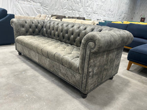 Arhaus Berwick Leather Chesterfield Sofa (Banks Mink)