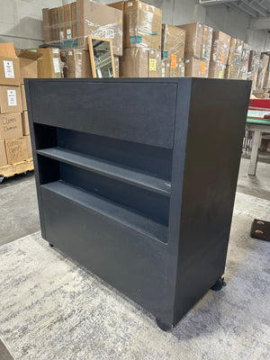 Tall Black Rolling Storage Cart