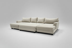 Light Gray U-Shaped Sectional w/Ottoman