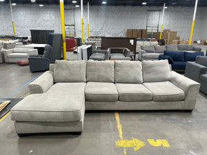 Contemporary Light Gray Chaise Sectional