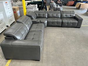 Aiden & Ivy 6-Piece Leather Power Reclining Sectional
