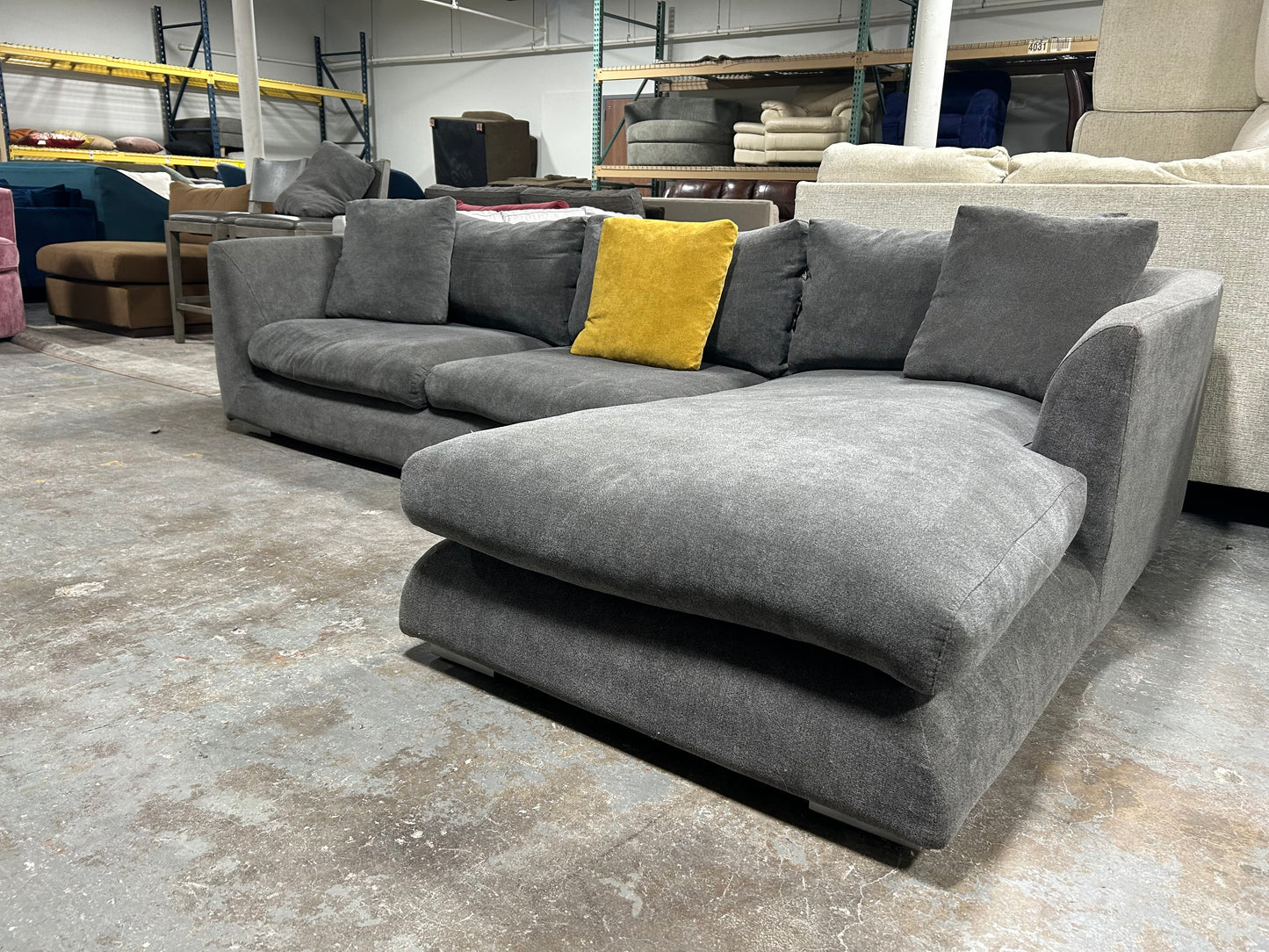 Mario Capasa Gray Feathers Collection Sectional
