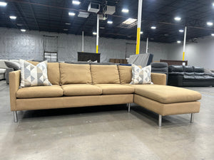 Room & Board 2-Pc Tan Chaise Sectional (by American Leather)