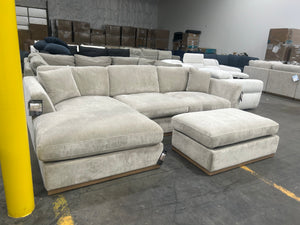 *New* Henredon Caley Reversible Sofa Chaise w/Ottoman