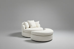 BRAND-NEW Amelia Grand Swivel Chair w/Ottoman (Soul Cloud)