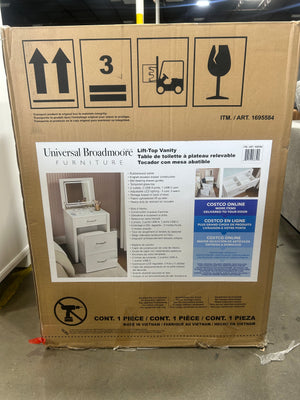 *Brand-New* Universal Broadmoore Odessa Lift-Top Vanity w/LED Mirror