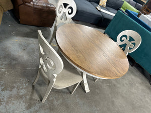 4-Pc Farmhouse Dining Set w/Leaf