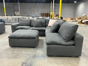 Bassett Beckham Track Arm Modular L-Shaped Sectional (Pewter)