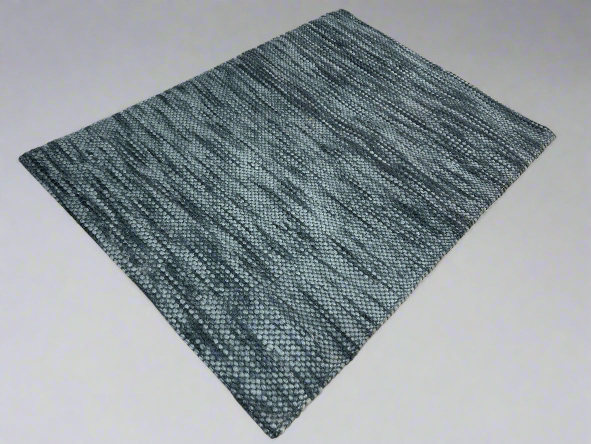 5’x7’ Dark Blue 100% Wool Area Rug