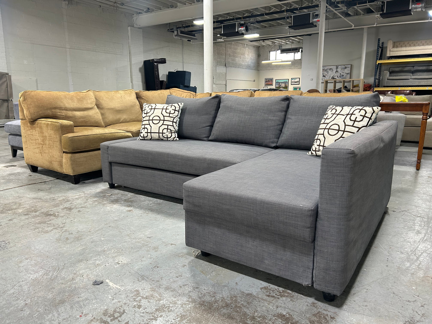 IKEA Gray Friheten Sleeper Chaise Sectional
