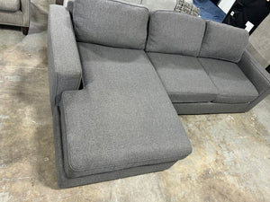Contemporary 2-Pc Gray LAF Chaise Sectional