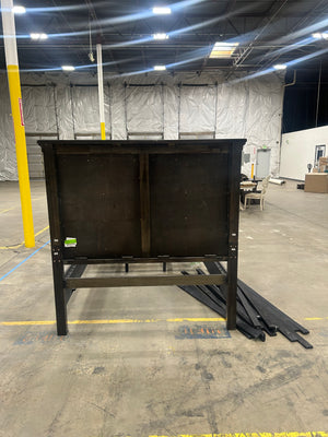 Distressed Dark Brown Queen Bed Frame