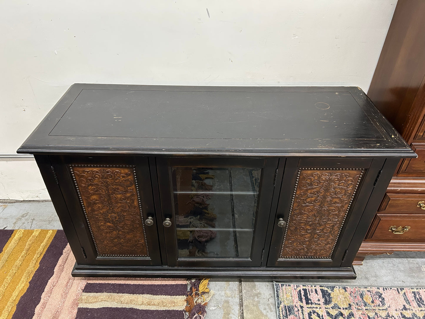 Dark Brown Wooden TV Stand