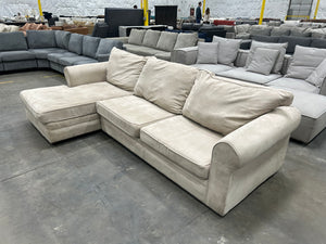 Cream 2-Pc Microfiber Chaise Sectional
