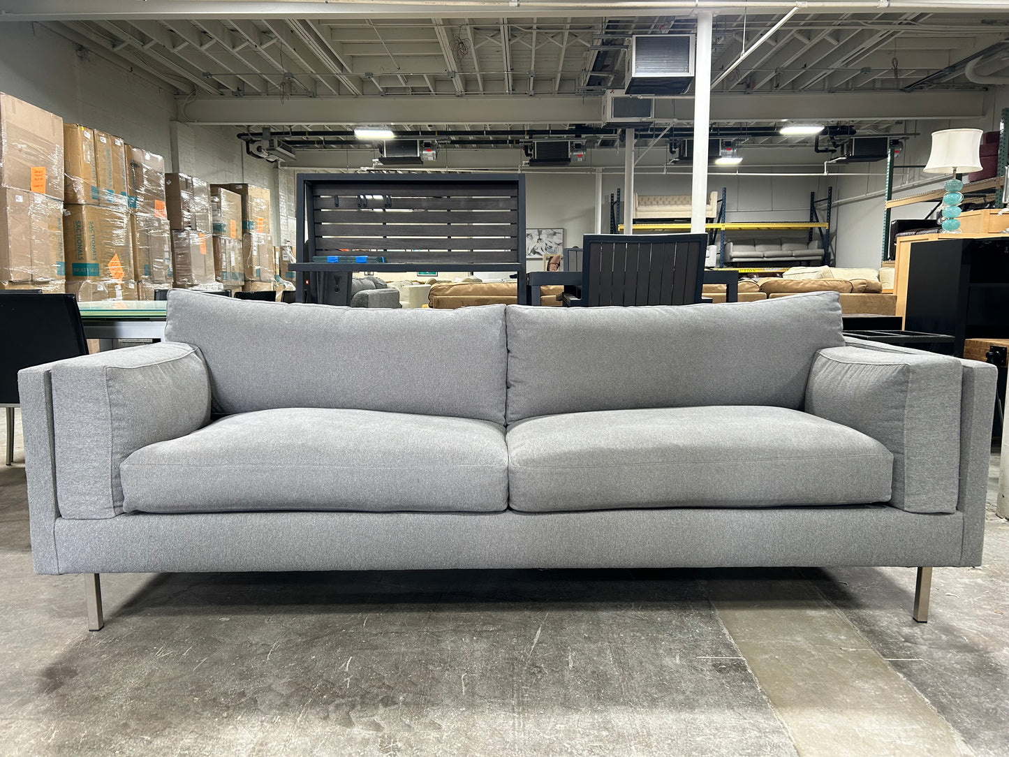 BenchMade Modern Light Gray 90” Skinny Fat Sofa